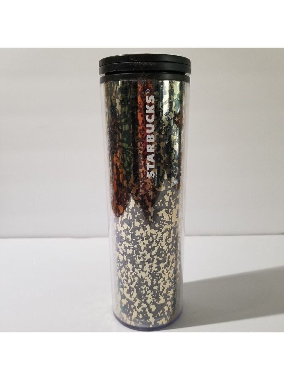 Starbucks 2019 Holiday Black Gold Foil Tumbler 16oz Travel Mug Limited Edition